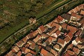  vue aérienne, bergheim, centre historique, remparts, haut-rhin, vignoble alsacien, alsace 