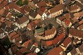  vue aérienne, éguisheim, centre historique, vignoble alsacien, haut-rhin, alsace 