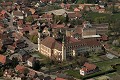  vue aérienne, ebersmunster, abbatiale, plaine d'alsace, ried, bas-rhin, alsace 