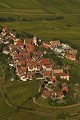  vue aérienne, zellenberg, vignoble alsacien, haut-rhin, alsace 