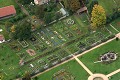  vue aérienne, parc wesserling, jardins potagers, jardins métissés, vallée thur, husseren wesserling, haut-rhin, alsace 